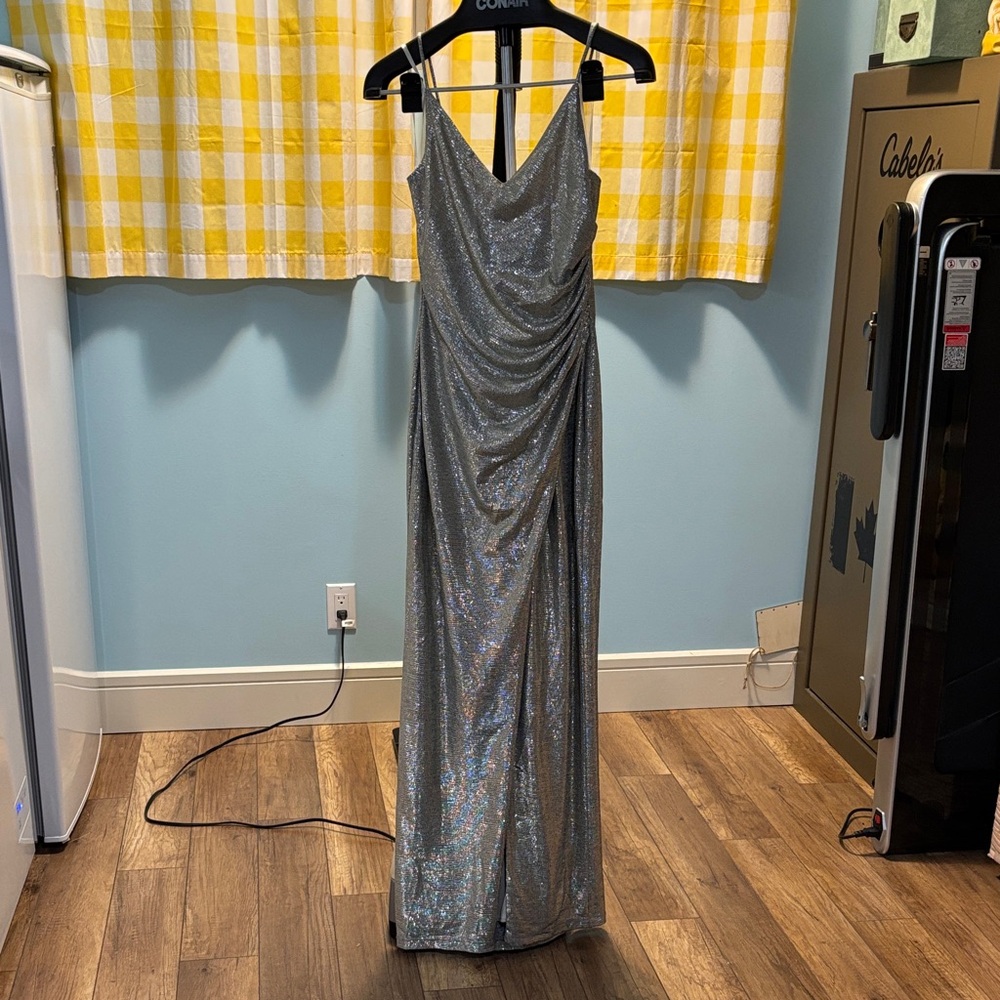 Silver Sequin Gown